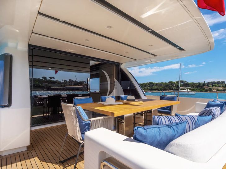 TRIPLE L Sanlorenzo SL78 - aft deck dining area TRIPLE L Sanlorenzo SL78 - aft deck dining area