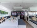 TRIUMPHO Fountaine Pajot Saba 50 - aft deck dining set up TRIUMPHO Fountaine Pajot Saba 50 - aft deck dining set up