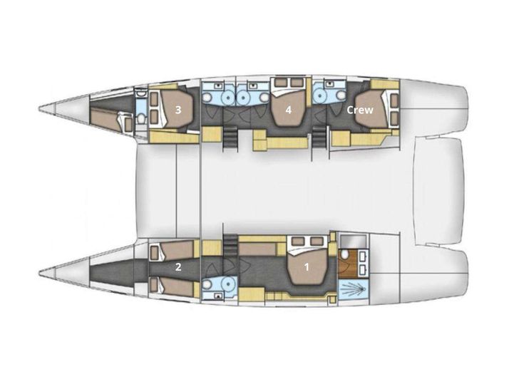 TRUE STORY Fountaine Pajot Victoria 67 - layout TRUE STORY Fountaine Pajot Victoria 67 - layout