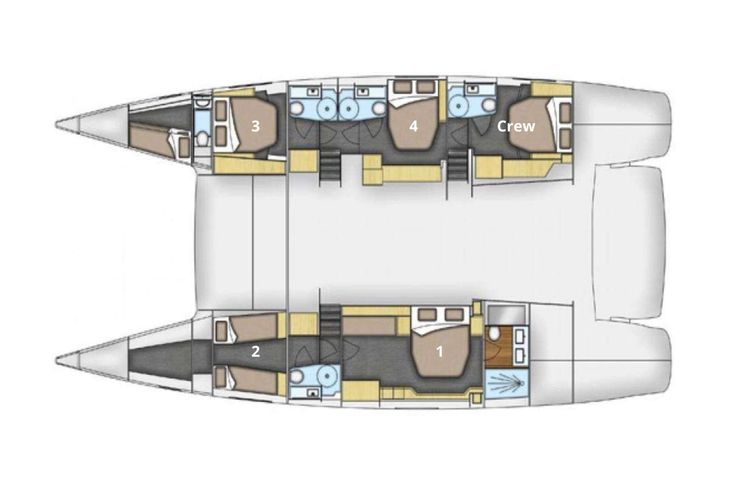 Layout for TRUE STORY Fountaine Pajot Victoria 67 - layout
