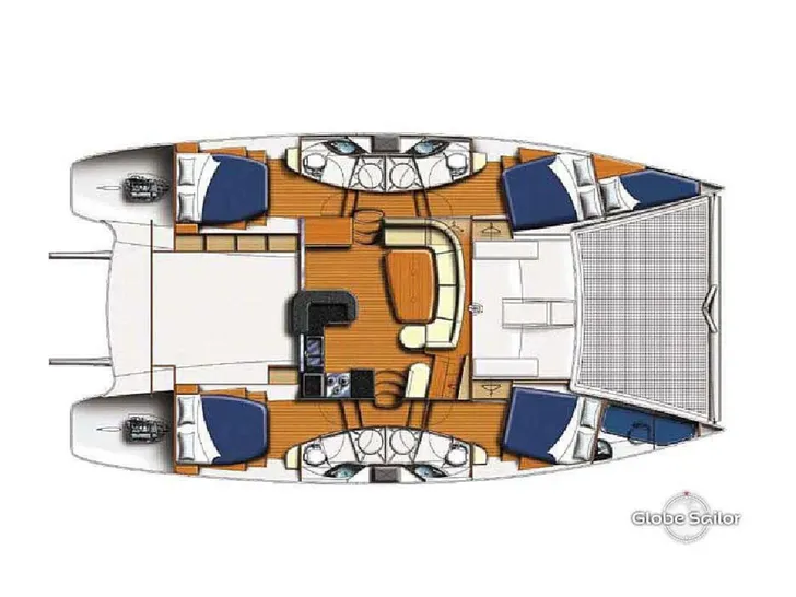 THE SPACE BETWEEN Leopard 46 - cabin layout THE SPACE BETWEEN Leopard 46 - cabin layout