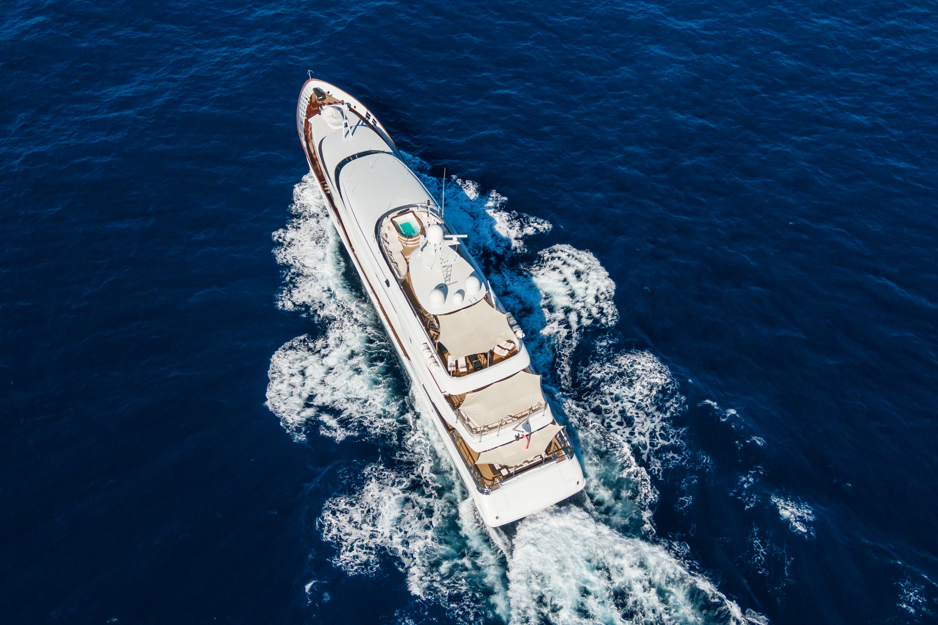THE WELLESLEY Oceanco 184 - cruising aerial shot