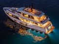TWINS Ferretti Custom Line Navetta 30 - anchored at night TWINS Ferretti Custom Line Navetta 30 - anchored at night