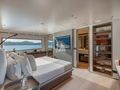 TWINS Ferretti Custom Line Navetta 30 - master cabin bed and TV TWINS Ferretti Custom Line Navetta 30 - master cabin bed and TV