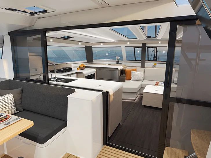 Fountaine Pajot Tanna 47 - aft deck connecting to the saloon Fountaine Pajot Tanna 47 - aft deck connecting to the saloon