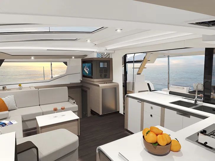 Fountaine Pajot Tanna 47 - saloon and galley Fountaine Pajot Tanna 47 - saloon and galley