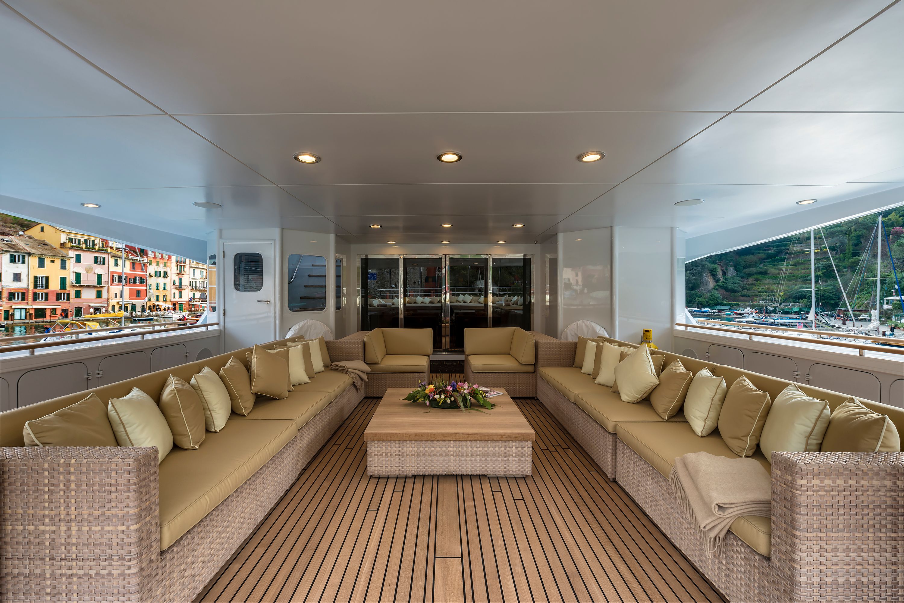 The Wellesley bridge deck aft lounge towards cigar collection and club lounge