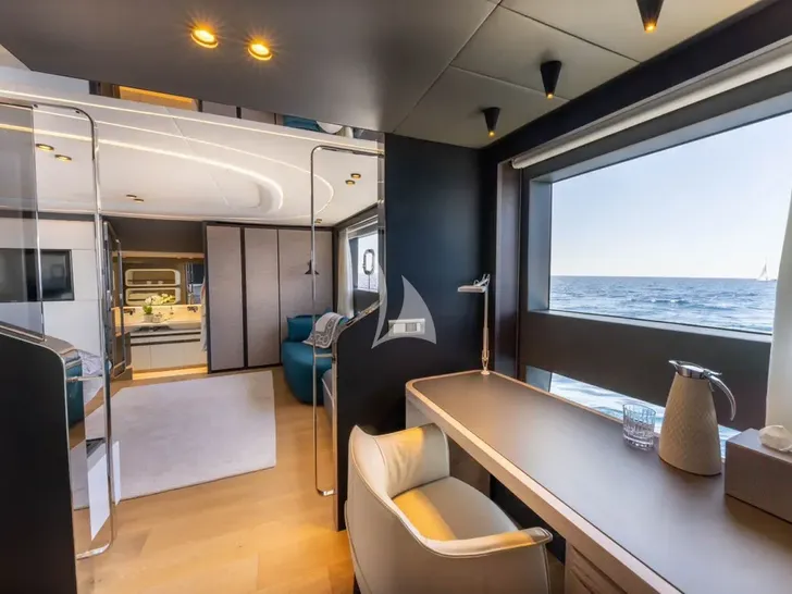 UILIA ISA Extra 93 - master cabin work space and couch UILIA ISA Extra 93 - master cabin work space and couch