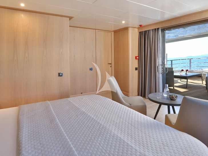 UKIEL Aegean Explorer M26 - master cabin tea area and balcony UKIEL Aegean Explorer M26 - master cabin tea area and balcony