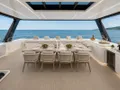 UNDER THE RADAR HeySea 80 - flybridge alfresco dining UNDER THE RADAR HeySea 80 - flybridge alfresco dining