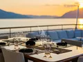 VALENTINA II Sanlorenzo SD90 - sundeck alfresco dining set up VALENTINA II Sanlorenzo SD90 - sundeck alfresco dining set up