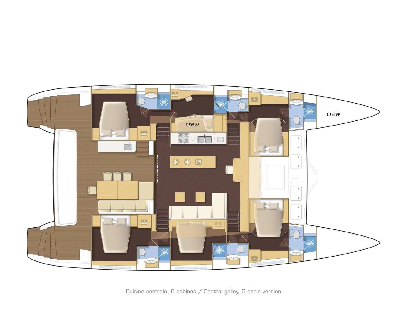 Layout for VALIUM62 Lagoon 620 - cabin layout