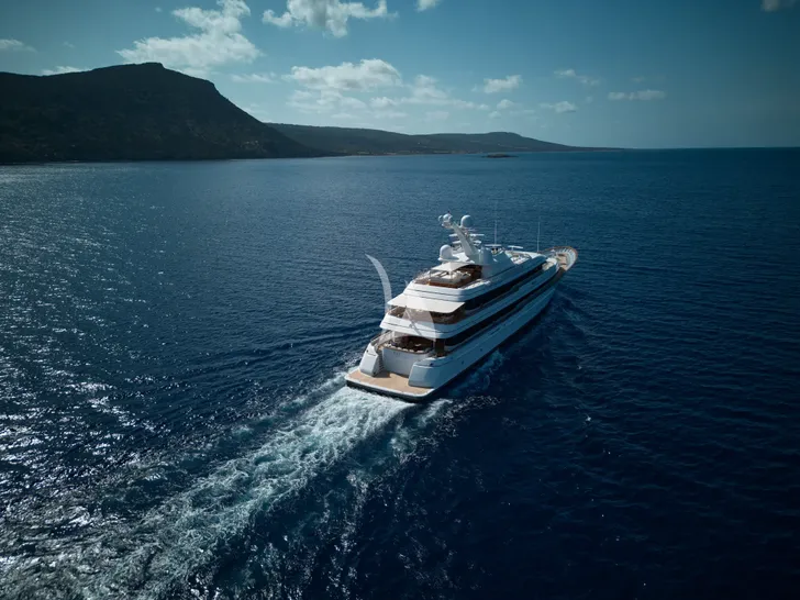 VASSA Feadship 68m - aerial shot cruising VASSA Feadship 68m - aerial shot cruising