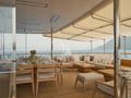 VASSA Feadship 68m - sky deck aft lounge and alfresco dining area VASSA Feadship 68m - sky deck aft lounge and alfresco dining area