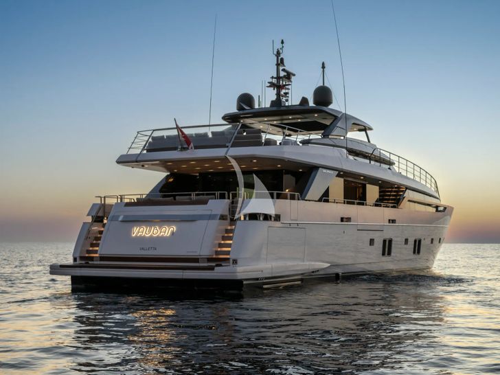 VAUBAN Sanlorenzo SL120 Asymmetric - anchored aft shot VAUBAN Sanlorenzo SL120 Asymmetric - anchored aft shot