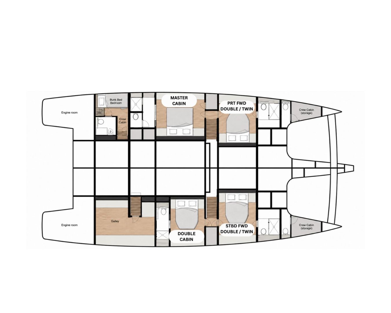 VELA Sunreef 70 Eco - cabin layout