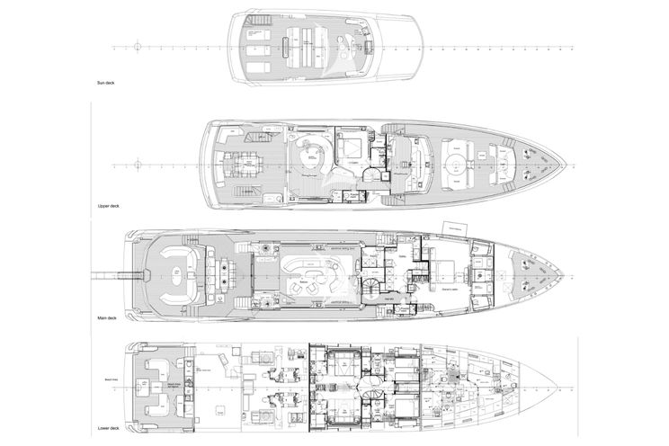 Layout for VOLO MARE Azimut Grande Trideck 38m - layout
