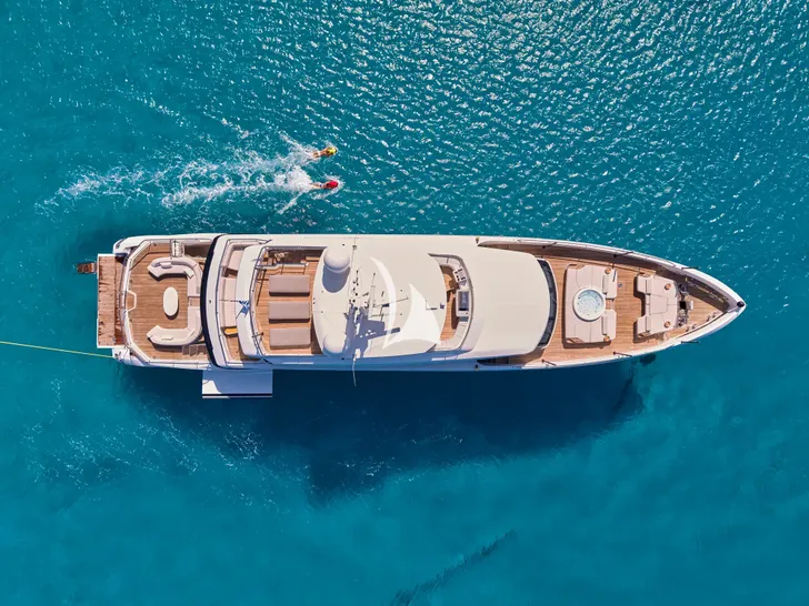 VOLO MARE Azimut Grande Trideck 38m - top aerial shot VOLO MARE Azimut Grande Trideck 38m - top aerial shot