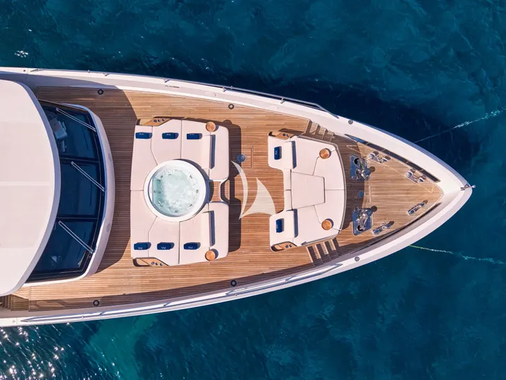 VOLO MARE Azimut Grande Trideck 38m - top foredeck shot VOLO MARE Azimut Grande Trideck 38m - top foredeck shot