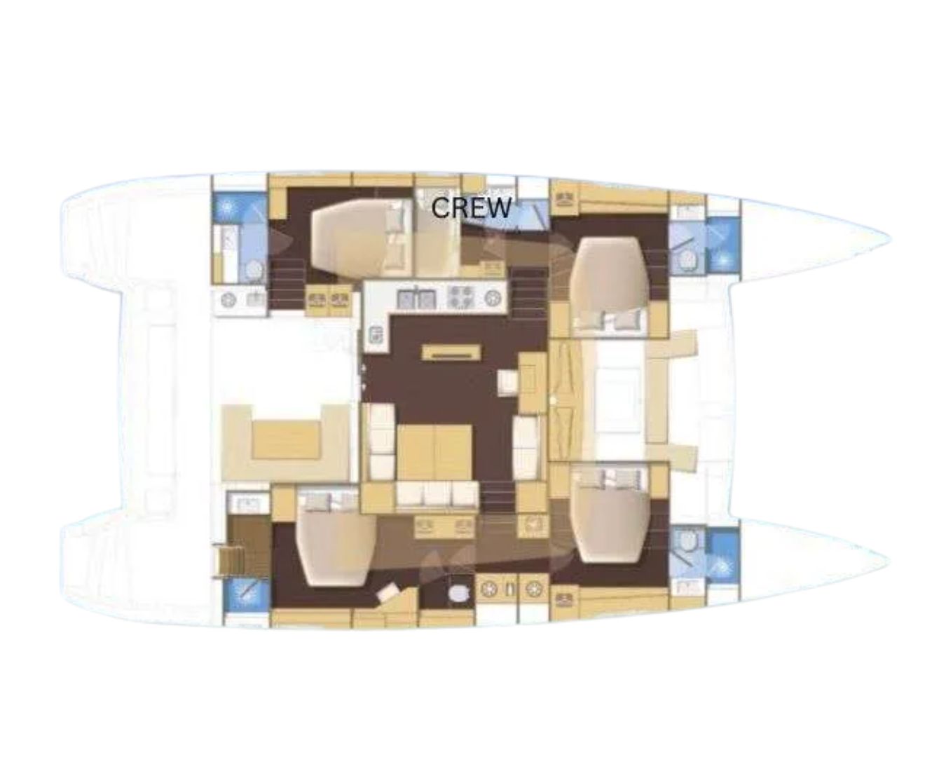 Layout for WHISPERS II Lagoon 560 - cabin layout
