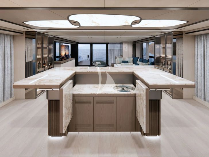 WHITE STAR Mangusta(Overmarine)Oceano 39 - main dining bar converted WHITE STAR Mangusta(Overmarine)Oceano 39 - main dining bar converted