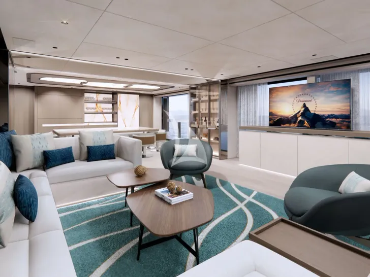 WHITE STAR Mangusta(Overmarine)Oceano 39 - main saloon WHITE STAR Mangusta(Overmarine)Oceano 39 - main saloon