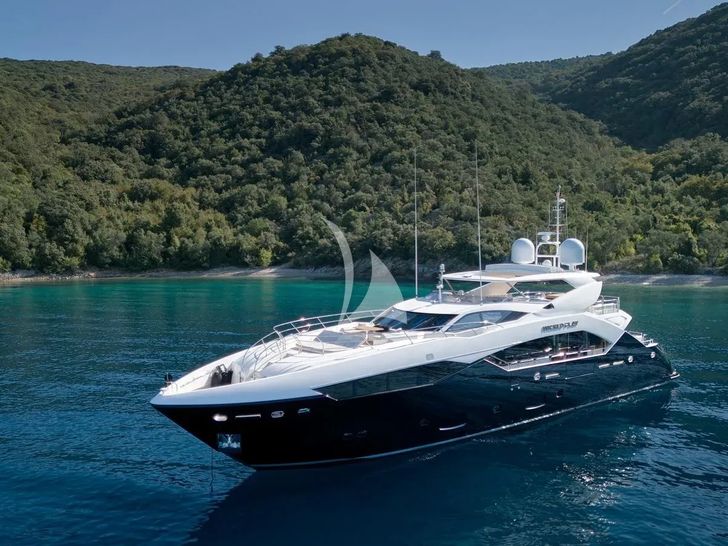 WICKED PLAY Sunseeker 115 Sport Yacht - anchored WICKED PLAY Sunseeker 115 Sport Yacht - anchored