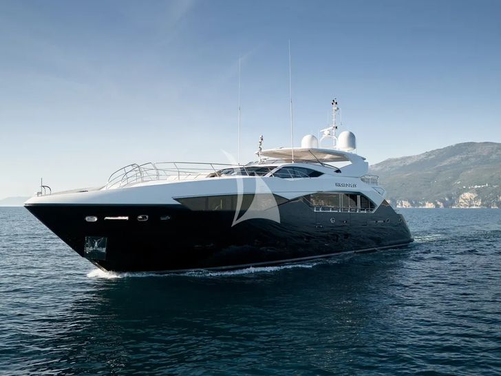 WICKED PLAY Sunseeker 115 Sport Yacht - cruising bow view WICKED PLAY Sunseeker 115 Sport Yacht - cruising bow view