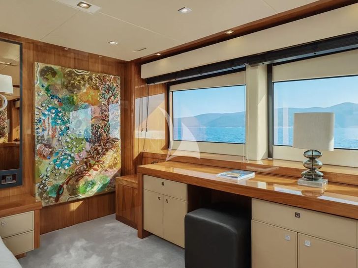 WICKED PLAY Sunseeker 115 Sport Yacht - master cabin office WICKED PLAY Sunseeker 115 Sport Yacht - master cabin office