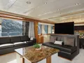 WICKED PLAY Sunseeker 115 Sport Yacht - saloon seating with TV WICKED PLAY Sunseeker 115 Sport Yacht - saloon seating with TV