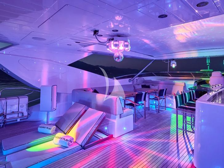 WICKED PLAY Sunseeker 115 Sport Yacht - sun deck party WICKED PLAY Sunseeker 115 Sport Yacht - sun deck party