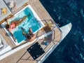 WINDKIND Fountaine Pajot Thira 80 - top jacuzzi shot WINDKIND Fountaine Pajot Thira 80 - top jacuzzi shot