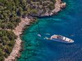 WOMBAT Sanlorenzo SL106 - aerial shot anchored WOMBAT Sanlorenzo SL106 - aerial shot anchored