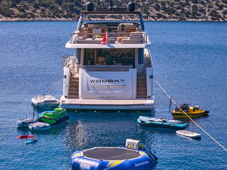 WOMBAT Sanlorenzo SL106 - aft shot with the water toys WOMBAT Sanlorenzo SL106 - aft shot with the water toys