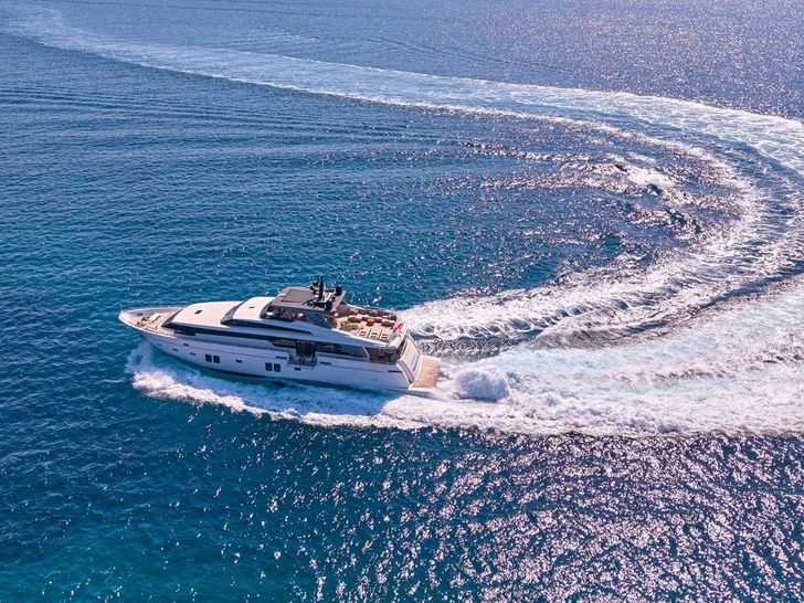 WOMBAT Sanlorenzo SL106 - cruising across the waterline WOMBAT Sanlorenzo SL106 - cruising across the waterline