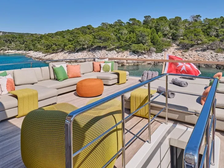WOMBAT Sanlorenzo SL106 - sundeck aft lounge and sunbathing area WOMBAT Sanlorenzo SL106 - sundeck aft lounge and sunbathing area