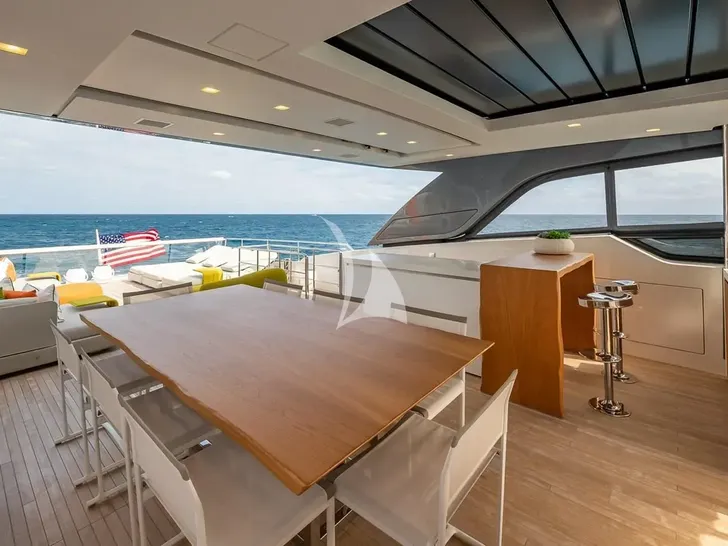 WOMBAT Sanlorenzo SL106 - sundeck bar and alfresco dining area WOMBAT Sanlorenzo SL106 - sundeck bar and alfresco dining area