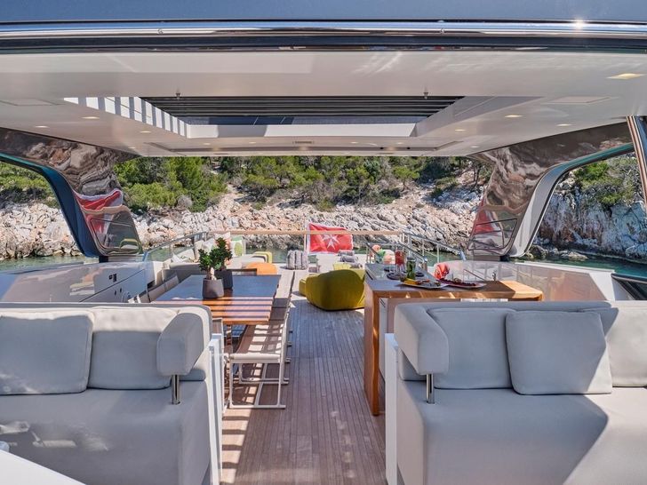 WOMBAT Sanlorenzo SL106 - sundeck lounge and dining area WOMBAT Sanlorenzo SL106 - sundeck lounge and dining area