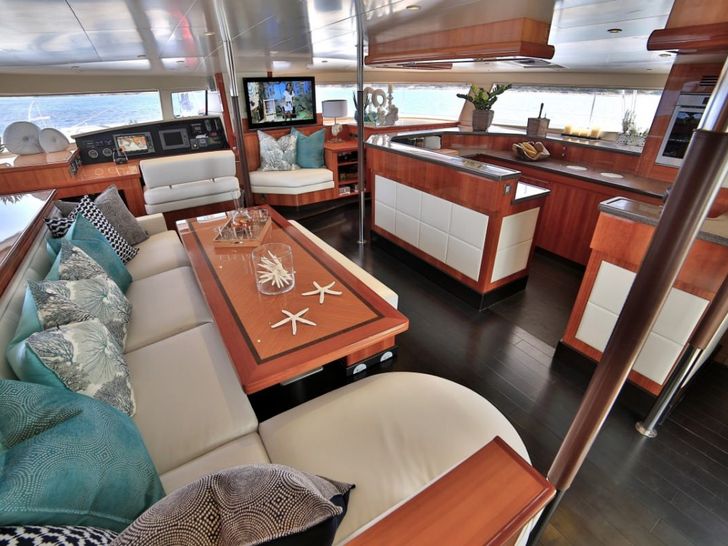 WORLD'S END Fountaine Pajot Galathea 65 - saloon seating area WORLD'S END Fountaine Pajot Galathea 65 - saloon seating area