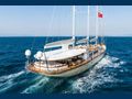 YAZZ Aegean Custom Sailing Yacht 55m cruising aft view