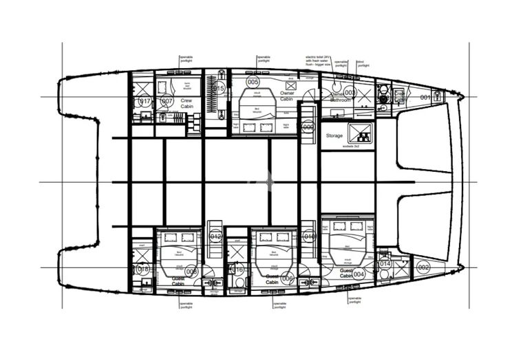 Layout for YGO. Sunreef 60 - layout