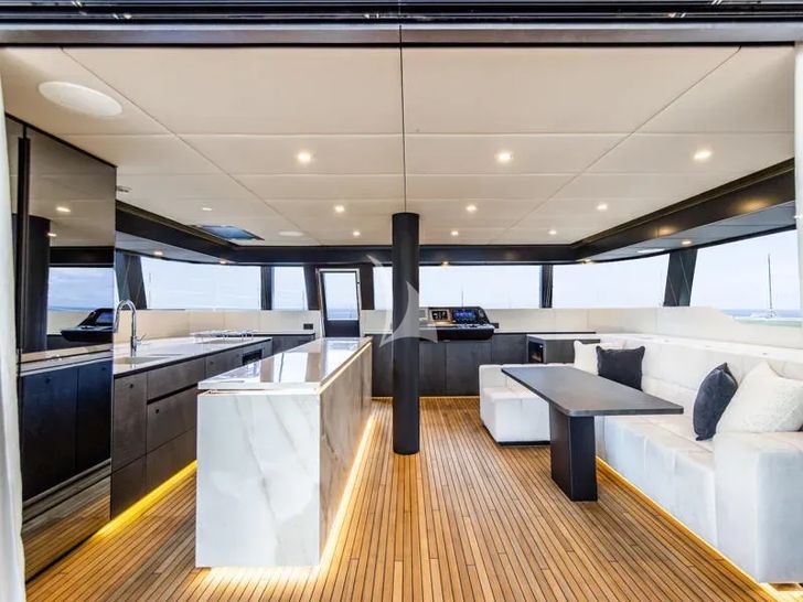 YGO. Sunreef 60 - saloon seating and galley YGO. Sunreef 60 - saloon seating and galley