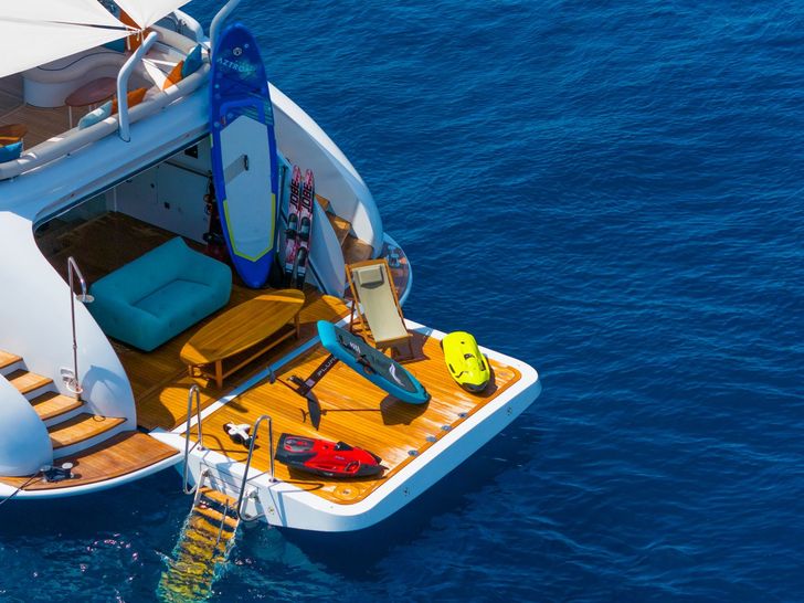 LUISA Heesen 4700 - aft deck with water toys LUISA Heesen 4700 - aft deck with water toys