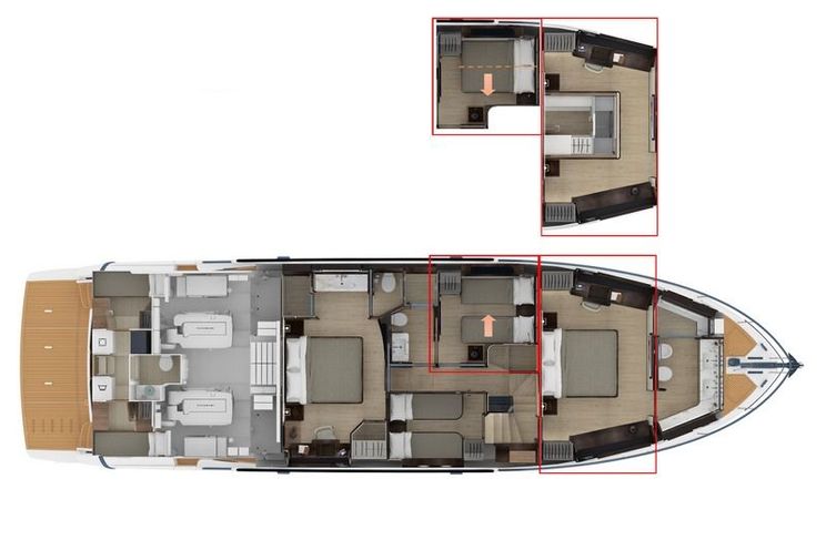 Layout for LEGEND II Absolute Navetta 68 - cabin deck layout