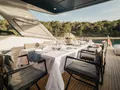 ZATARA II Sanlorenzo SL90A - flybridge alfresco dining area ZATARA II Sanlorenzo SL90A - flybridge alfresco dining area