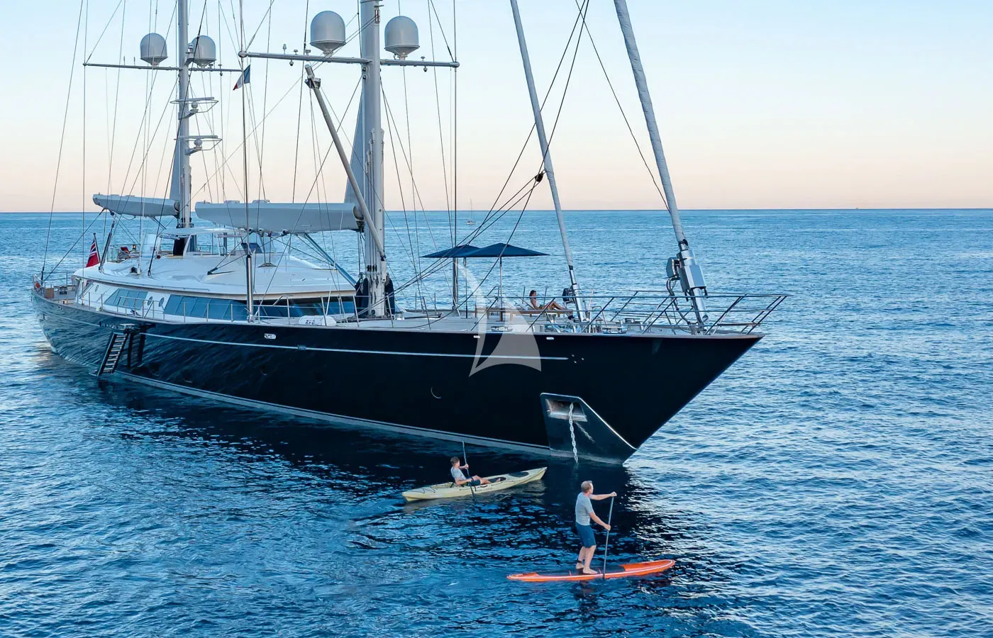 ZENJI Perini Navi 56m - anchored with water activities