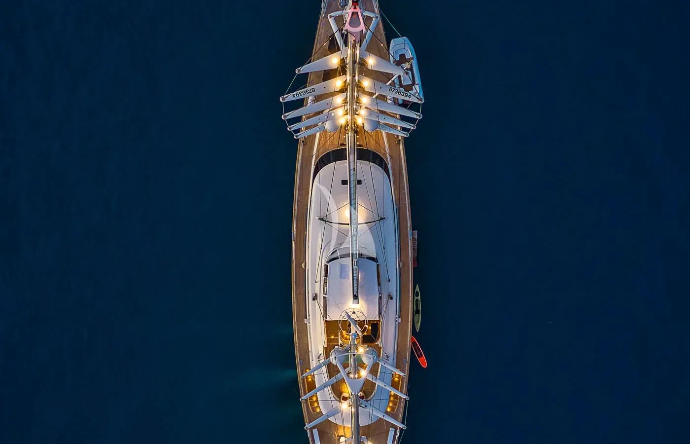 ZENJI Perini Navi 56m - top shot at night