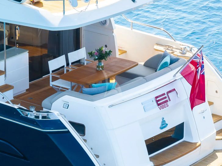 ZEN OF LONDON Princess 68 - aft deck ZEN OF LONDON Princess 68 - aft deck