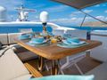 ZEN OF LONDON Princess 68 - flybridge dining area ZEN OF LONDON Princess 68 - flybridge dining area