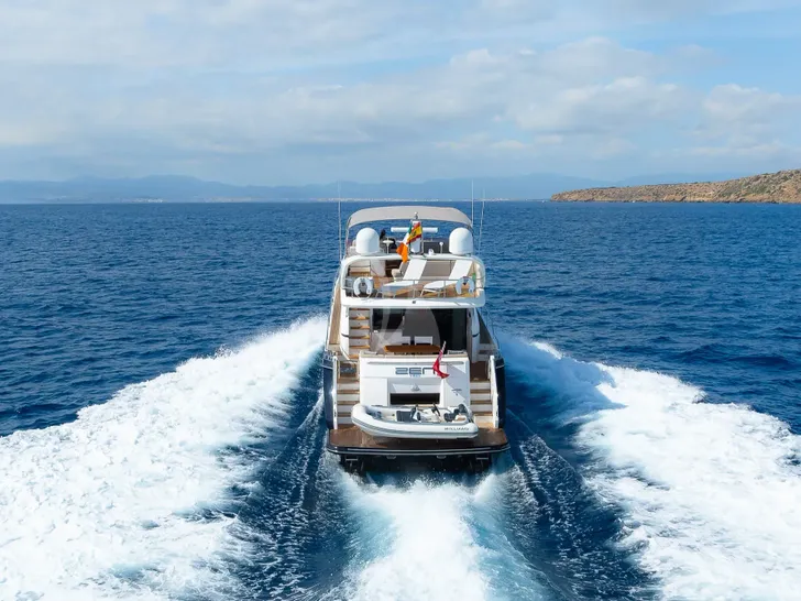 ZEN VIBES Princess 68 - cruising aft view ZEN VIBES Princess 68 - cruising aft view